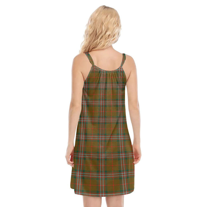 SCOTT BROWN MODERN Tartan Plaid O-neck Cami Dress