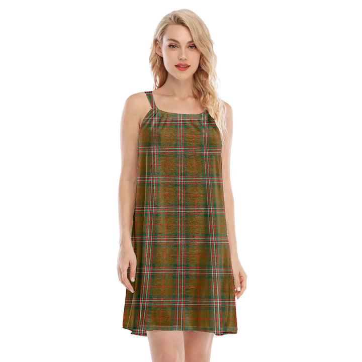 SCOTT BROWN MODERN Tartan Plaid O-neck Cami Dress