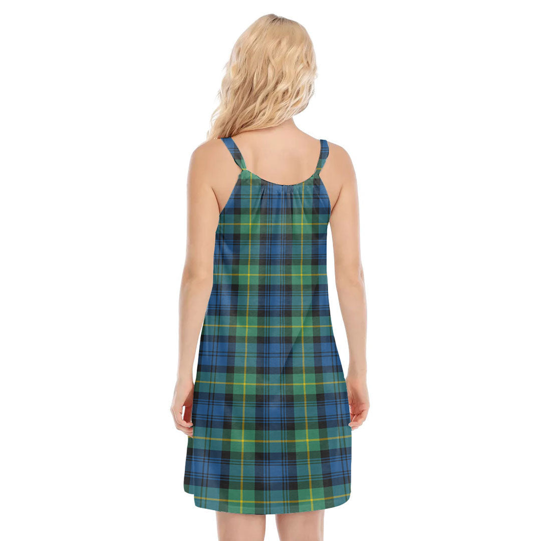 Gordon Ancient Tartan Plaid O-neck Cami Dress