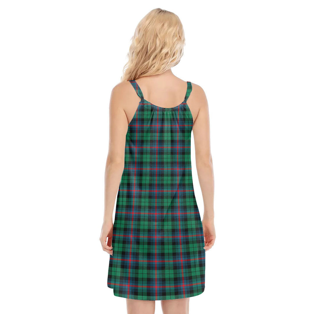 Urquhart Broad Red Ancient Tartan Crest O-neck Cami Dress