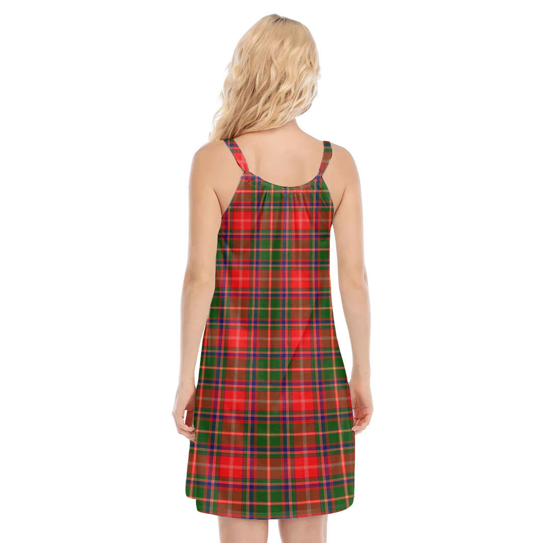 Somerville Modern Tartan Crest O-neck Cami Dress