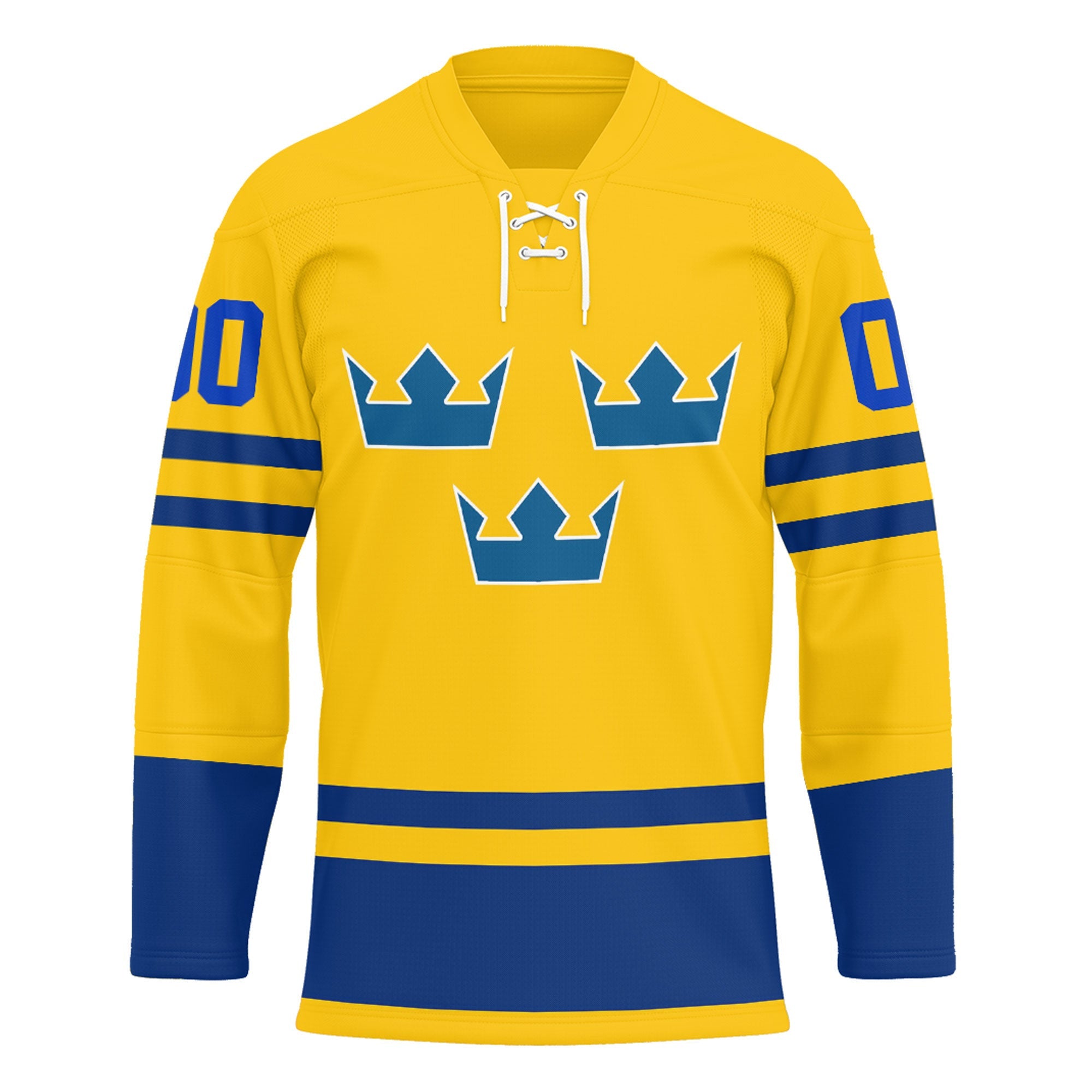 Custom Sweden Team Hockey Jersey Style Yellow Version Hockey Jersey