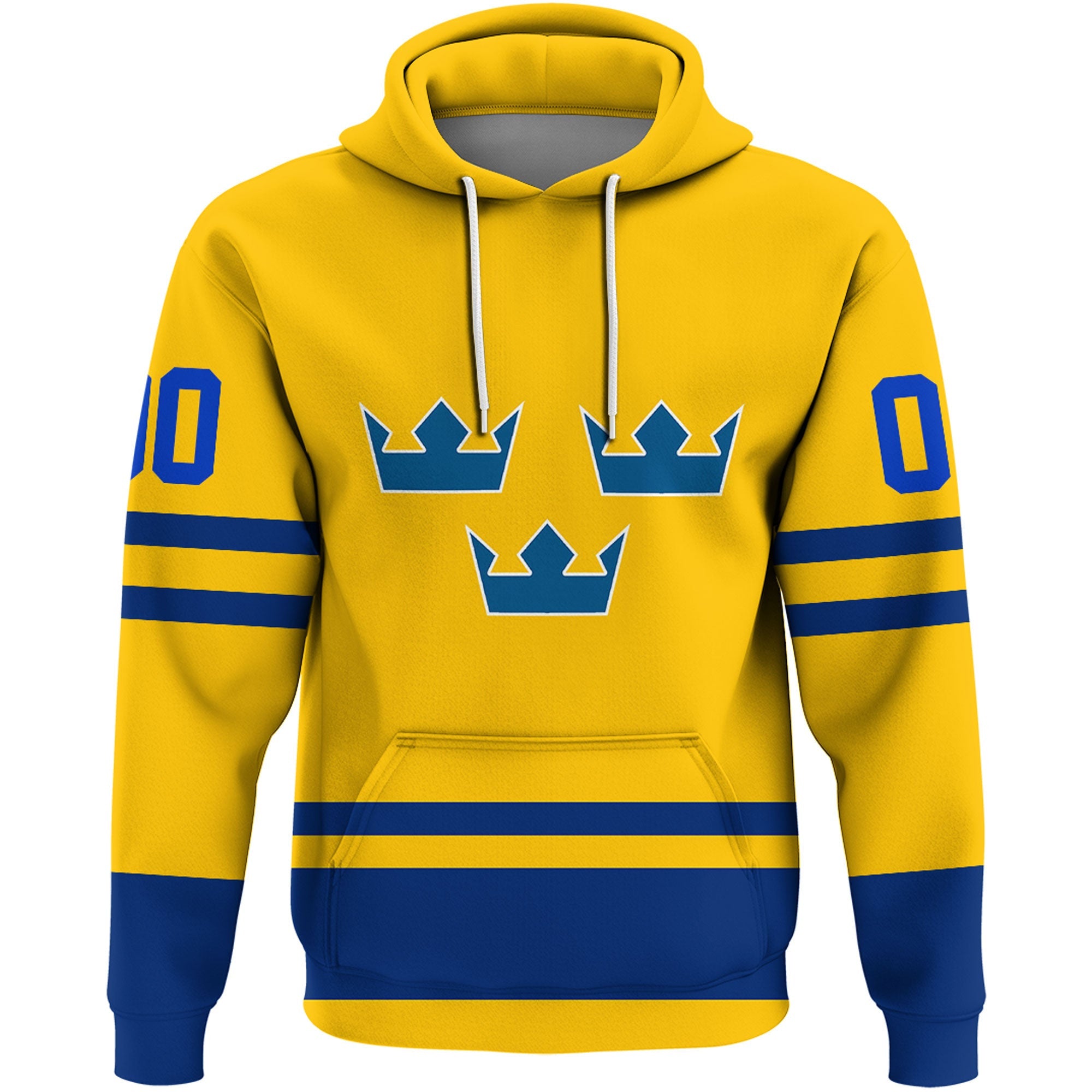 Custom Sweden Team Hockey Jersey Style Yellow Version Hoodie