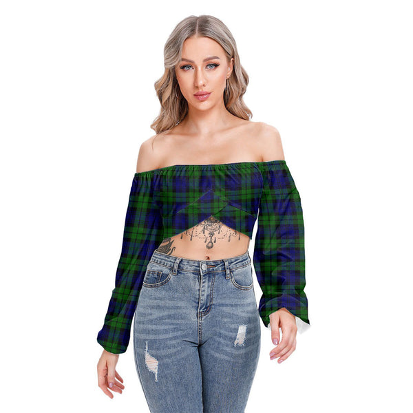 Campbell Modern Tartan Plaid Cropped Tube Top Long Sleeve