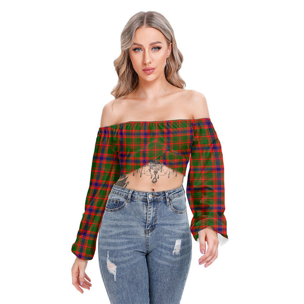 Nithsdale District Tartan Plaid Cropped Tube Top Long Sleeve