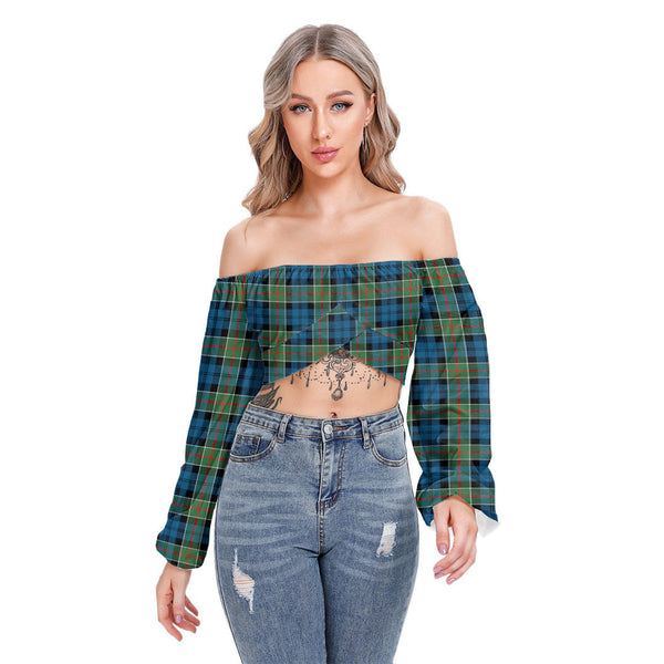 Colquhoun Ancient Tartan Plaid Cropped Tube Top Long Sleeve