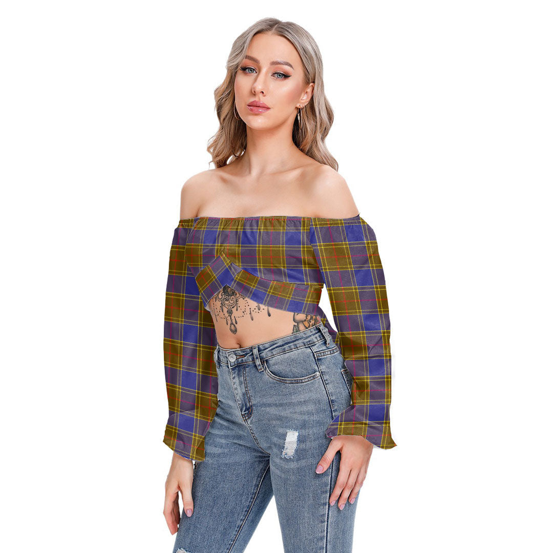 Balfour Modern Tartan Plaid Cropped Tube Top Long Sleeve