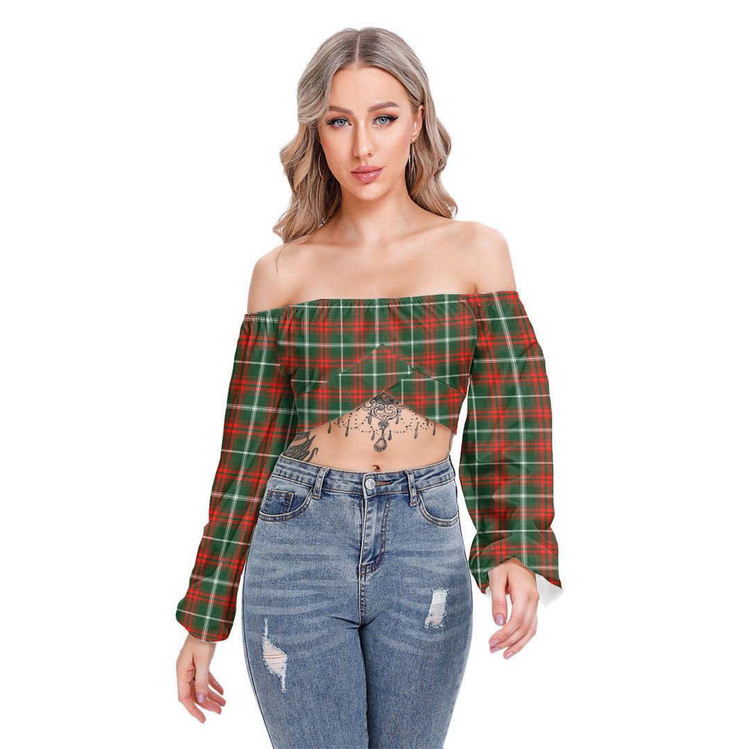 Princess Margaret Tartan Plaid Cropped Tube Top Long Sleeve