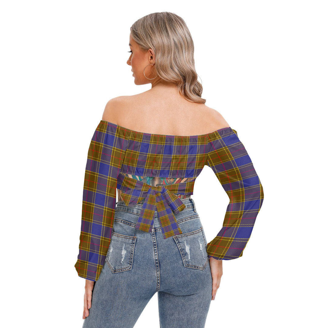 Balfour Modern Tartan Plaid Cropped Tube Top Long Sleeve