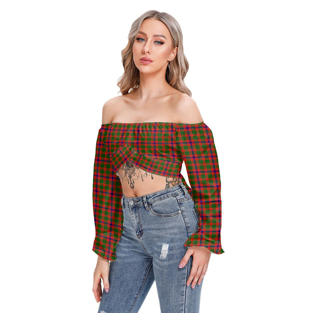 Skene Modern Tartan Plaid Cropped Tube Top Long Sleeve