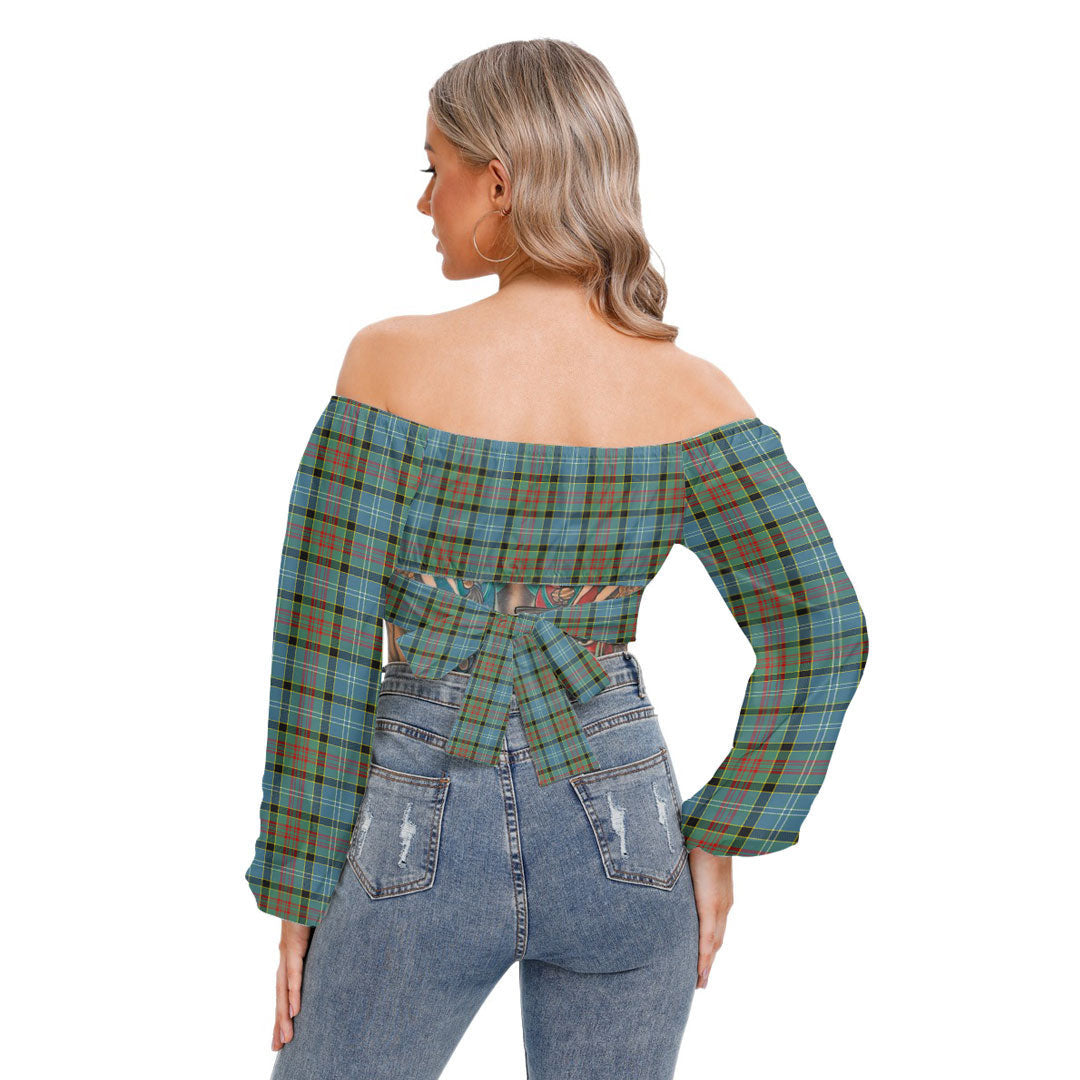 Paisley District Tartan Plaid Cropped Tube Top Long Sleeve