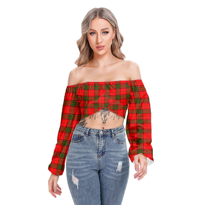 Adair Tartan Plaid Cropped Tube Top Long Sleeve