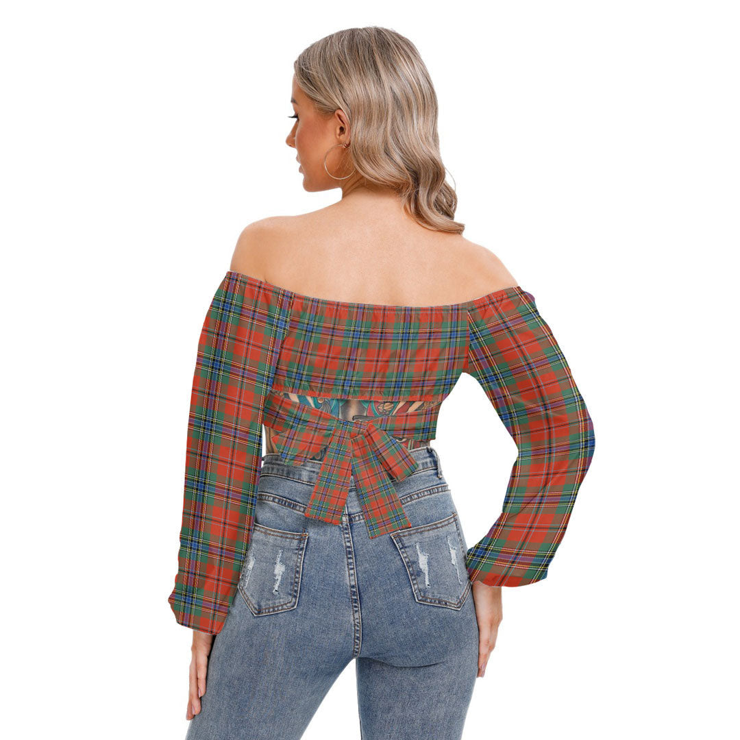 MacLean of Duart Ancient Tartan Plaid Cropped Tube Top Long Sleeve