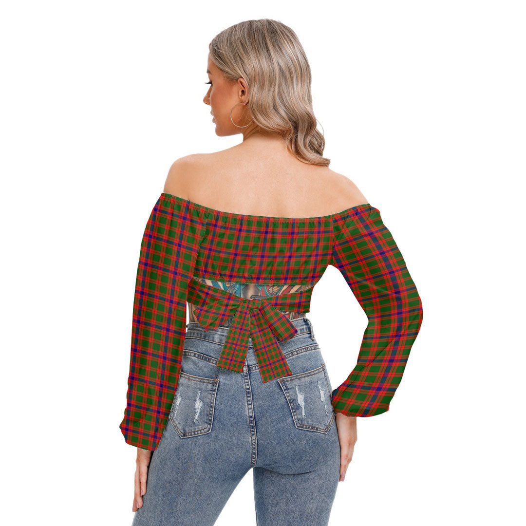 Skene Modern Tartan Plaid Cropped Tube Top Long Sleeve