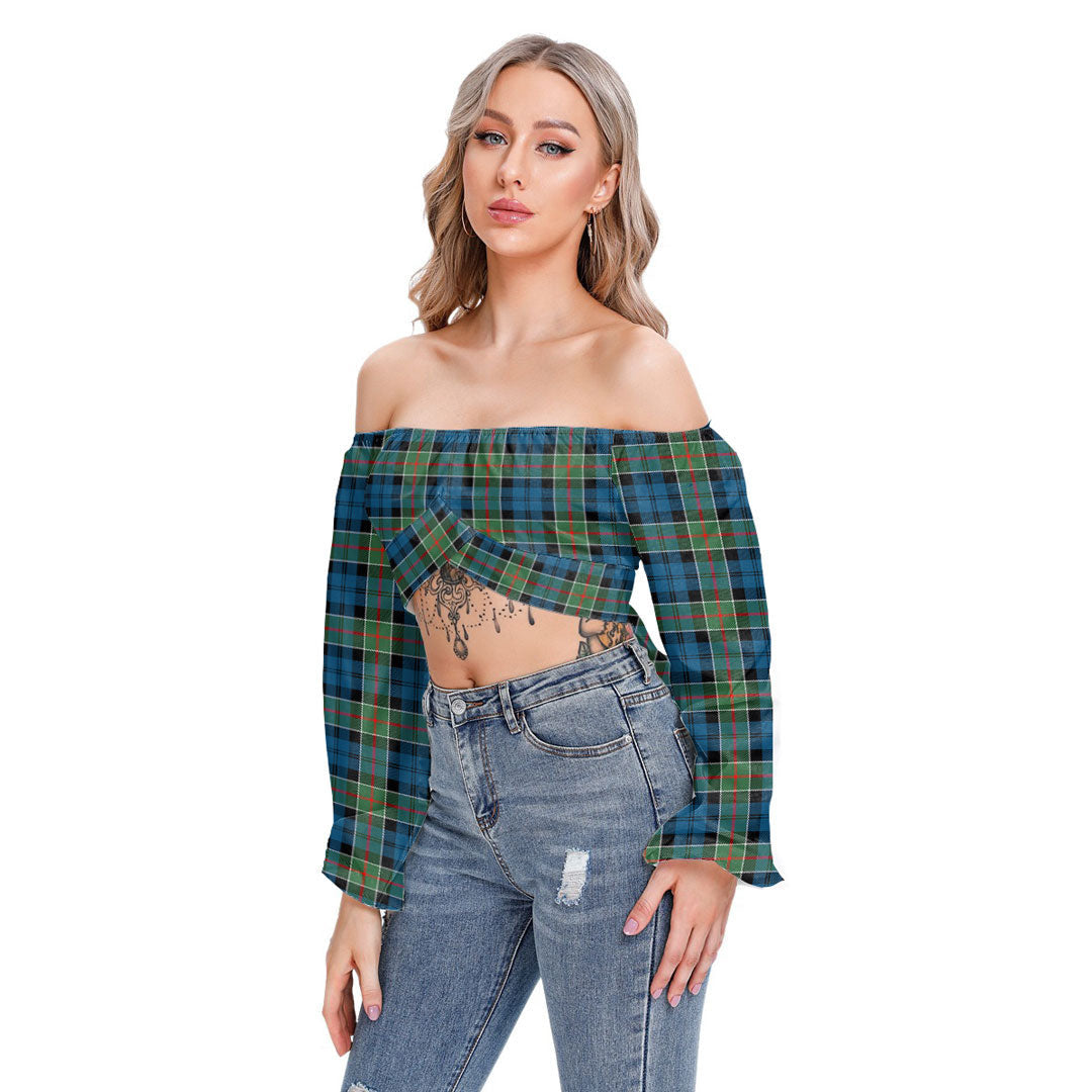 Colquhoun Ancient Tartan Plaid Cropped Tube Top Long Sleeve