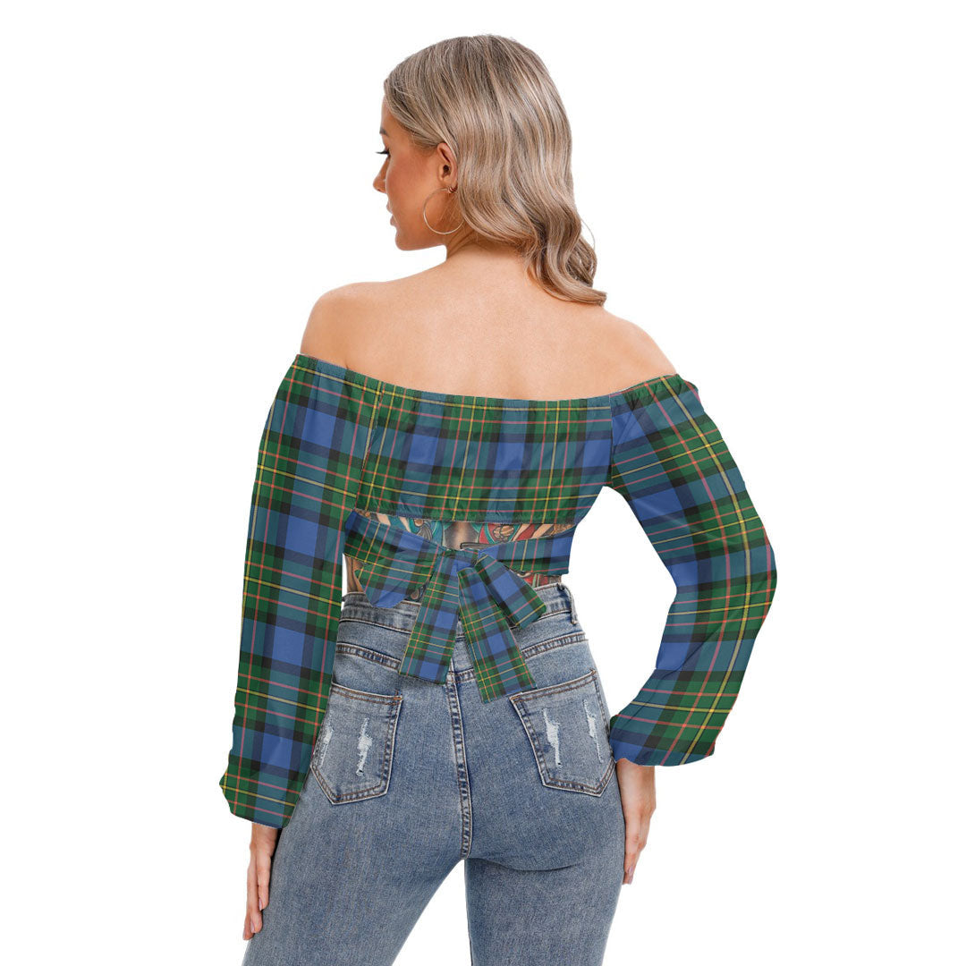 MacLaren Ancient Tartan Plaid Cropped Tube Top Long Sleeve