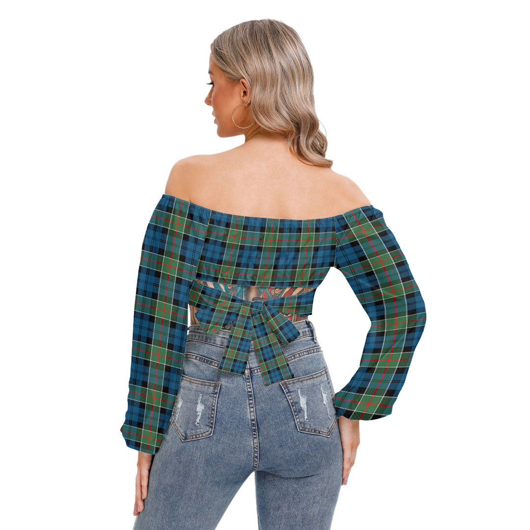 Colquhoun Ancient Tartan Plaid Cropped Tube Top Long Sleeve