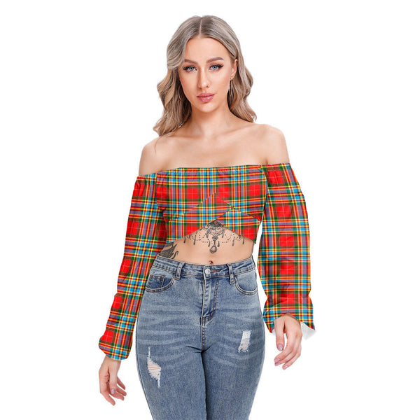 Chattan Tartan Plaid Cropped Tube Top Long Sleeve