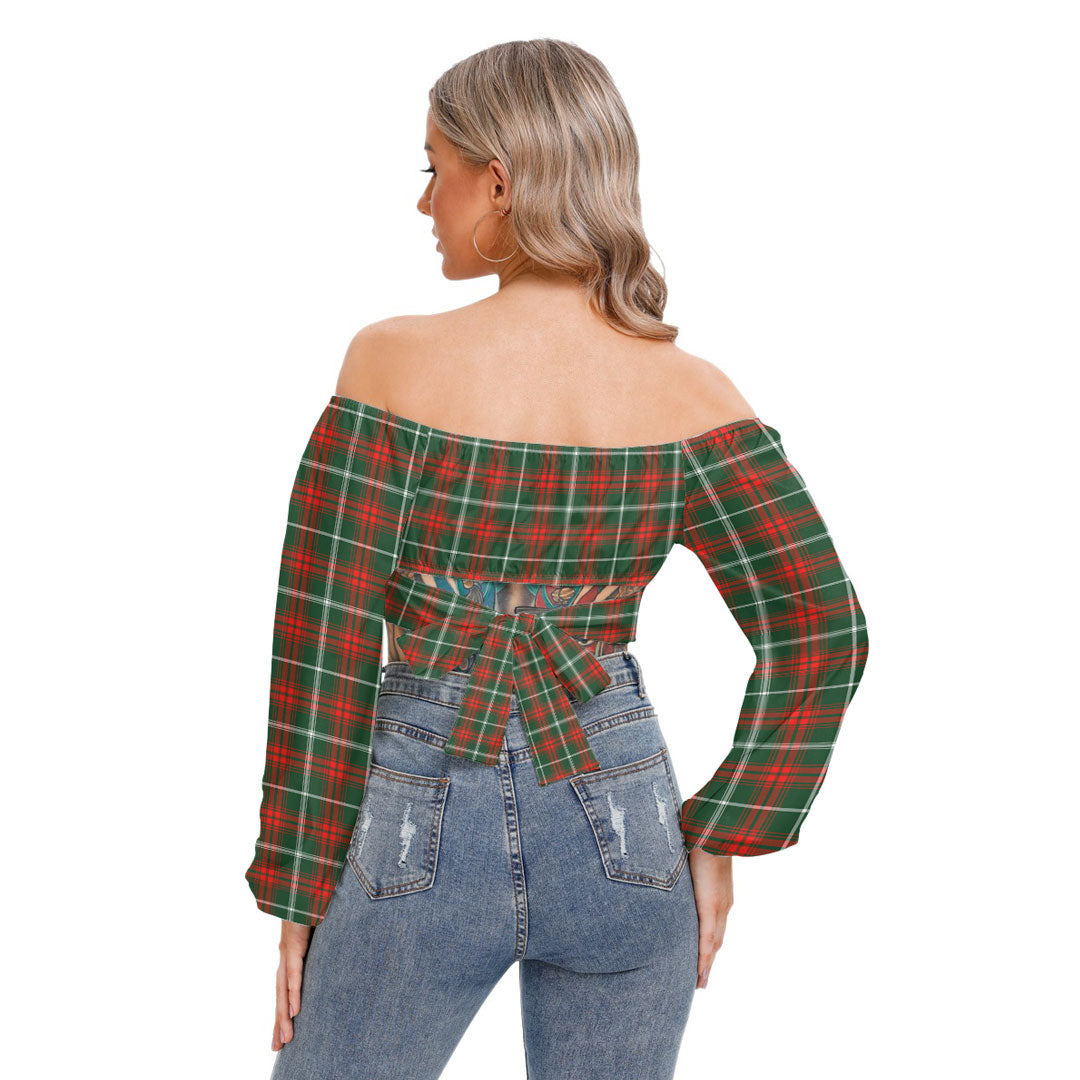 Princess Margaret Tartan Plaid Cropped Tube Top Long Sleeve