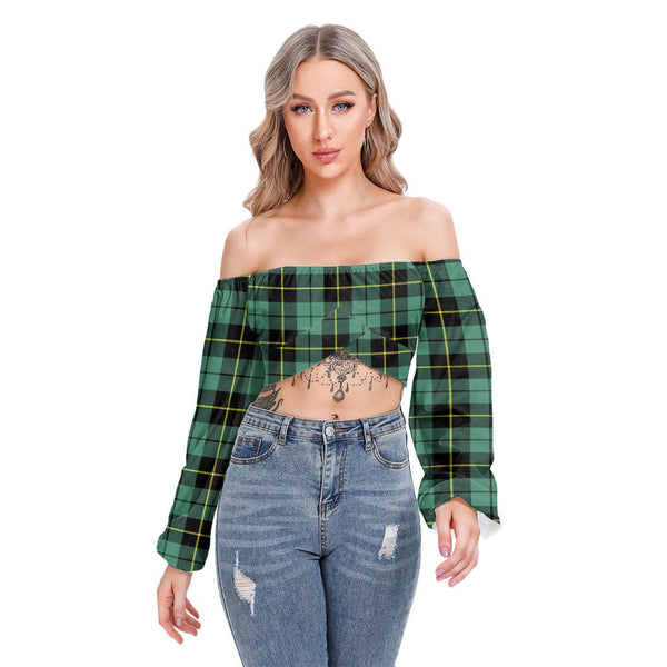 Wallace Hunting Ancient Tartan Plaid Cropped Tube Top Long Sleeve