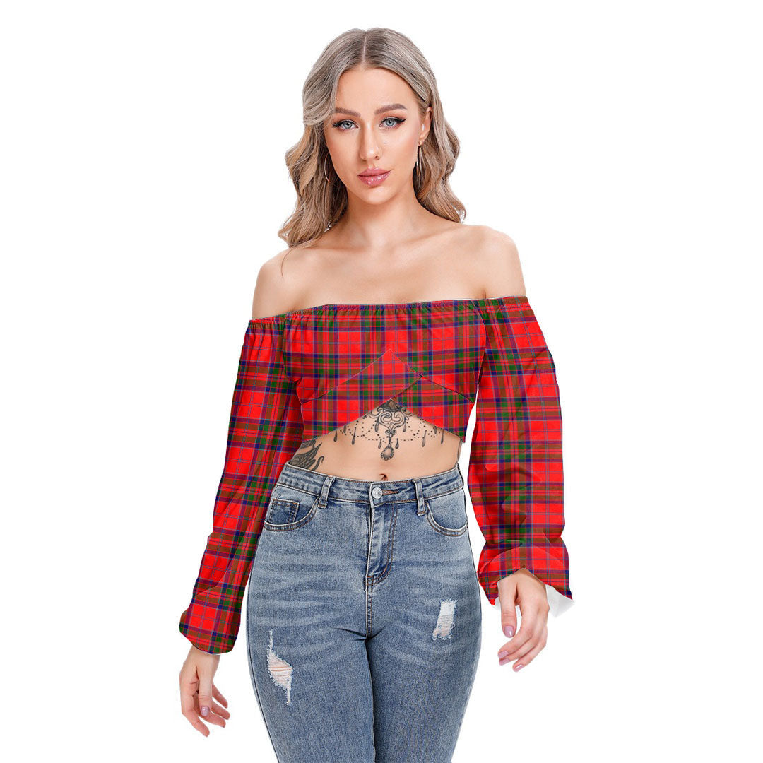 MacGillivray Modern Tartan Plaid Cropped Tube Top Long Sleeve