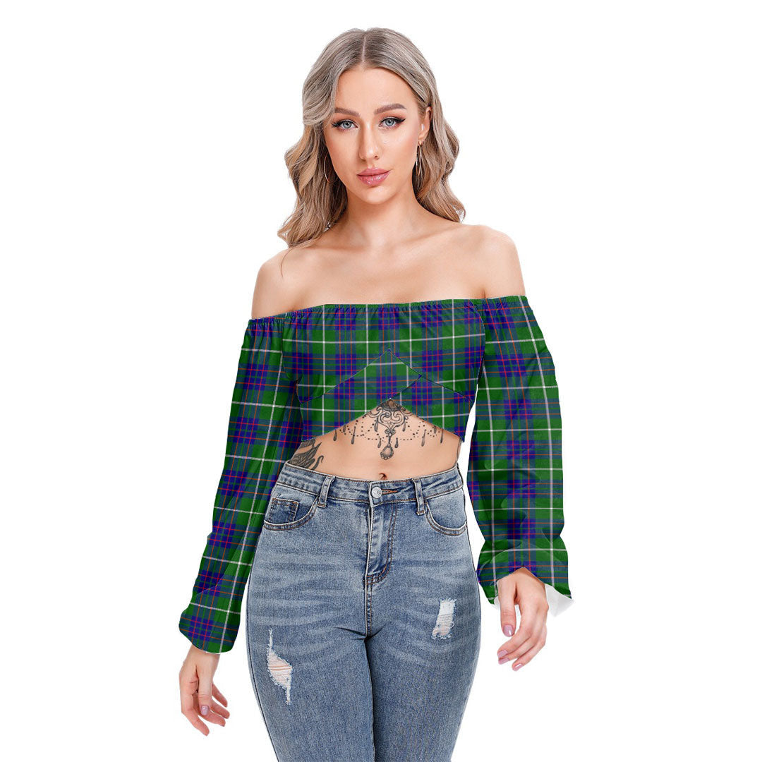 MacIntyre Hunting Modern Tartan Plaid Cropped Tube Top Long Sleeve