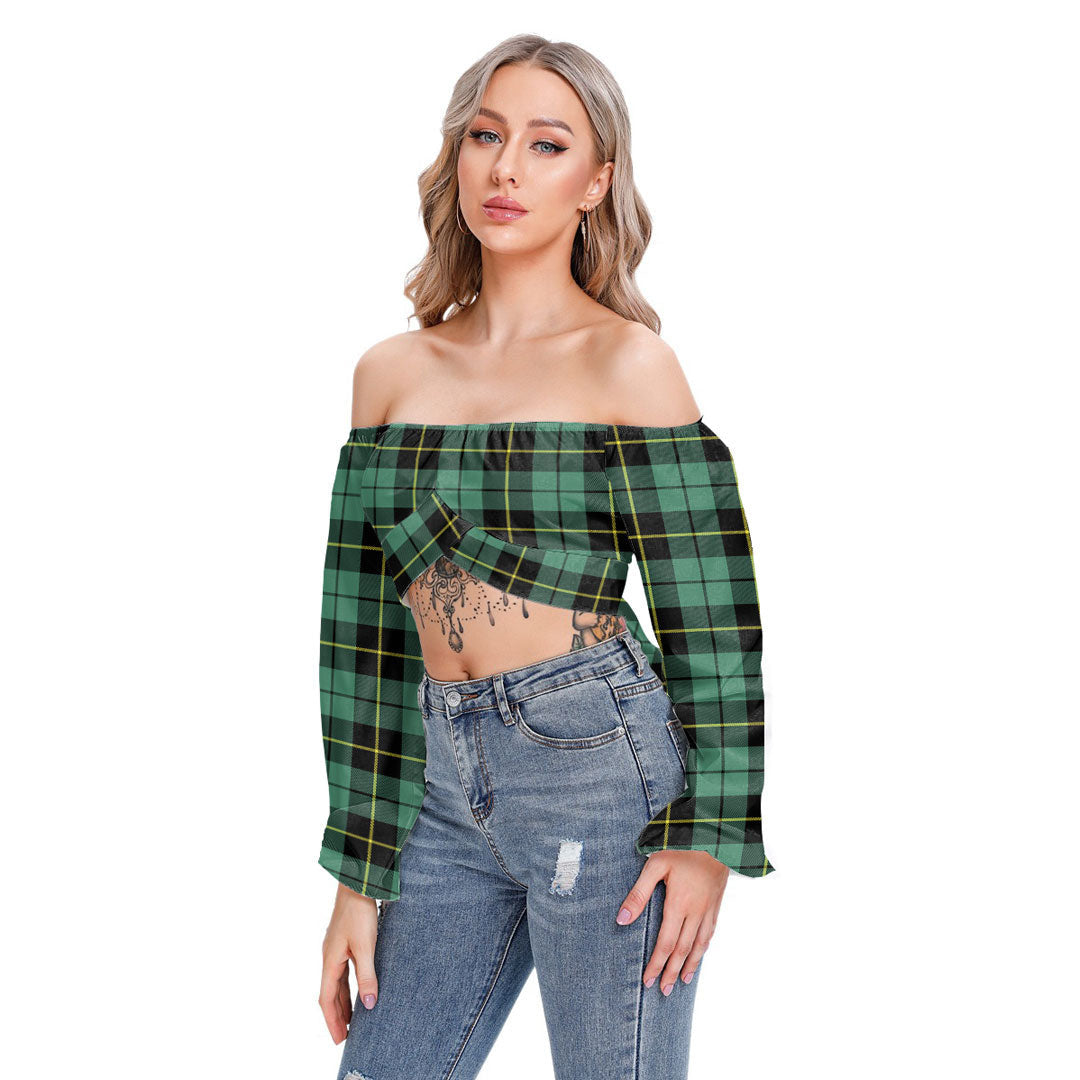 Wallace Hunting Ancient Tartan Plaid Cropped Tube Top Long Sleeve