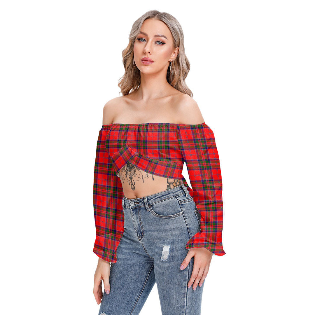 MacGillivray Modern Tartan Plaid Cropped Tube Top Long Sleeve