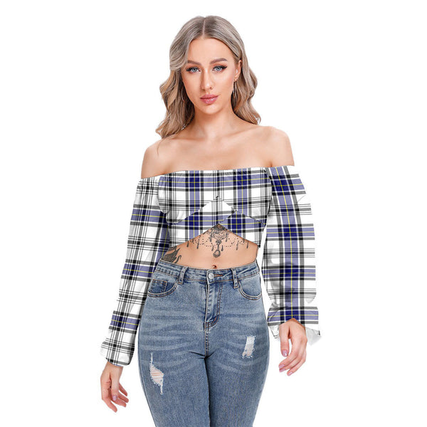 Hannay Modern Tartan Plaid Cropped Tube Top Long Sleeve