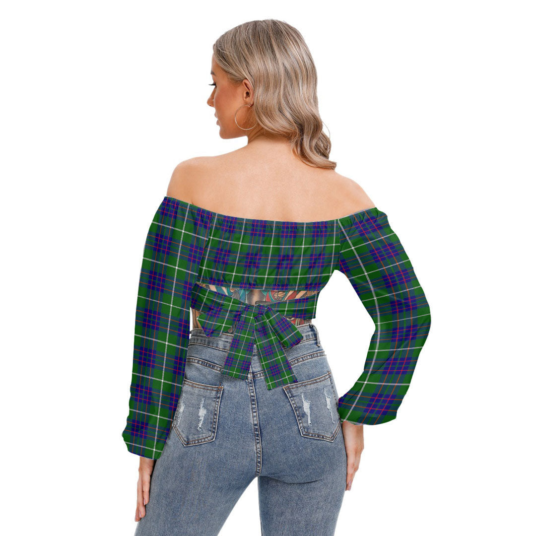 MacIntyre Hunting Modern Tartan Plaid Cropped Tube Top Long Sleeve