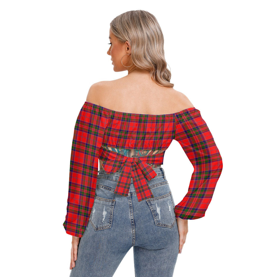 MacGillivray Modern Tartan Plaid Cropped Tube Top Long Sleeve