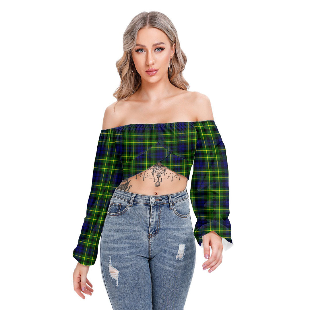 Campbell of Breadalbane Modern Tartan Plaid Cropped Tube Top Long Sleeve