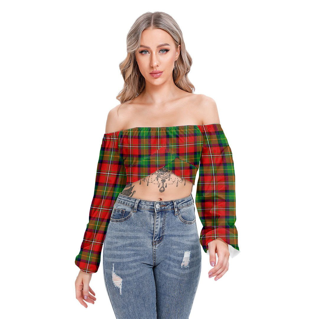 Boyd Modern Tartan Plaid Cropped Tube Top Long Sleeve