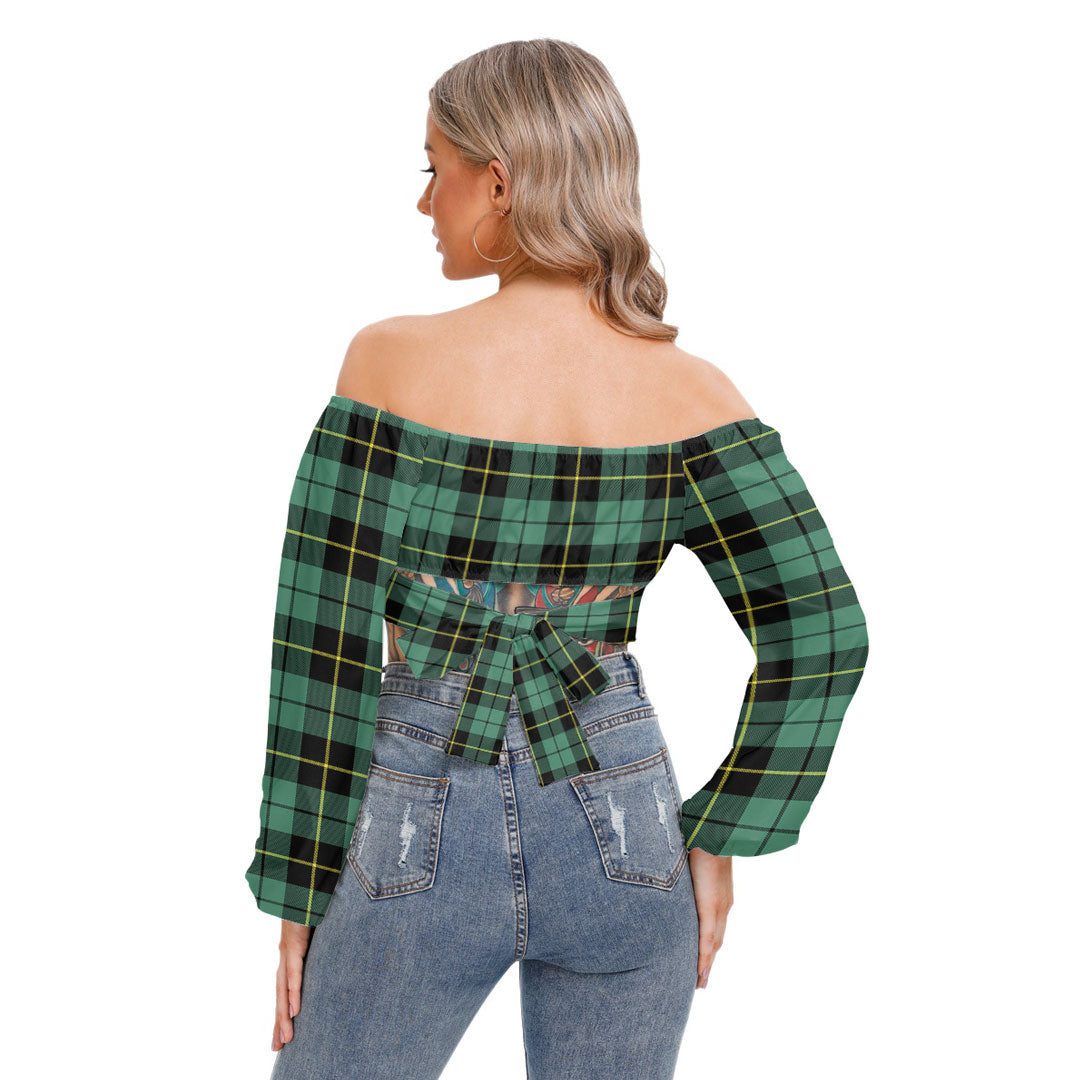 Wallace Hunting Ancient Tartan Plaid Cropped Tube Top Long Sleeve