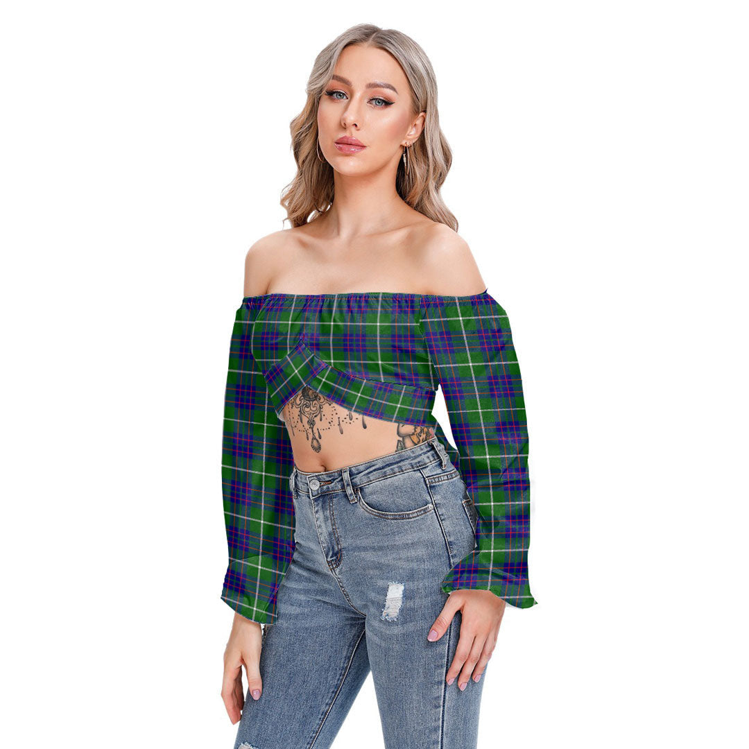 MacIntyre Hunting Modern Tartan Plaid Cropped Tube Top Long Sleeve