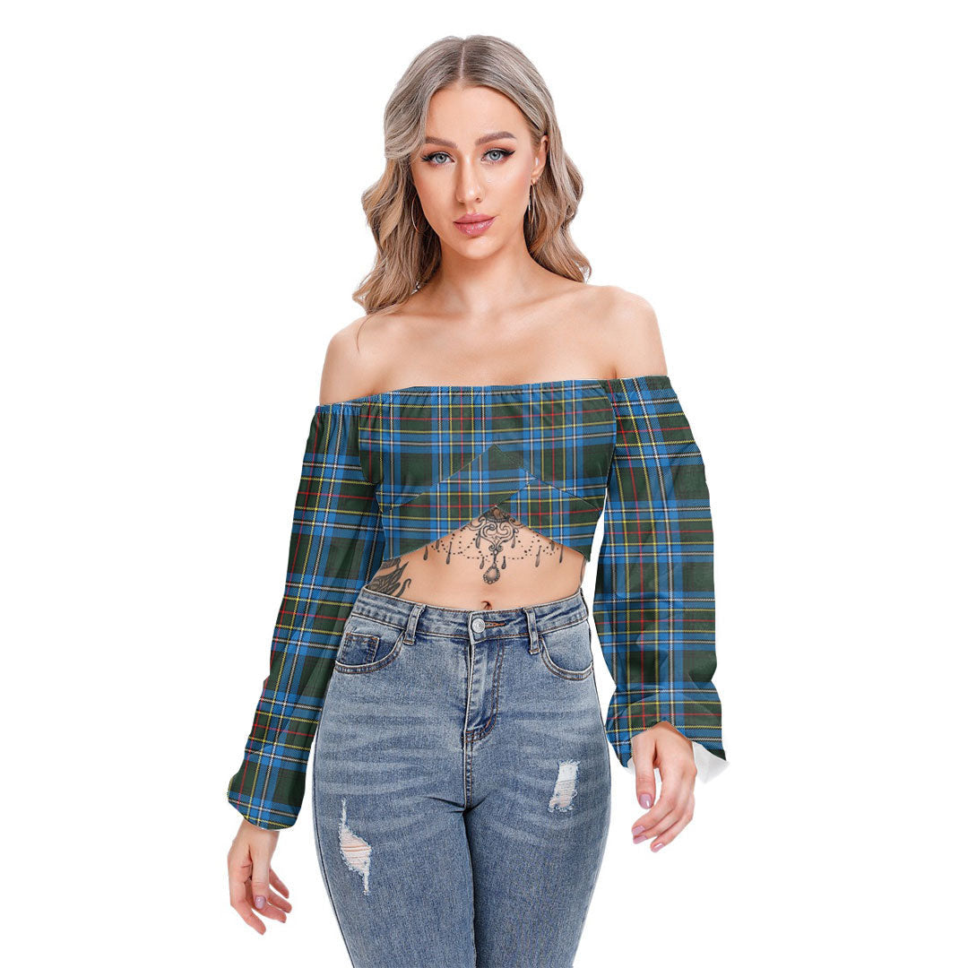 Cockburn Modern Tartan Plaid Cropped Tube Top Long Sleeve