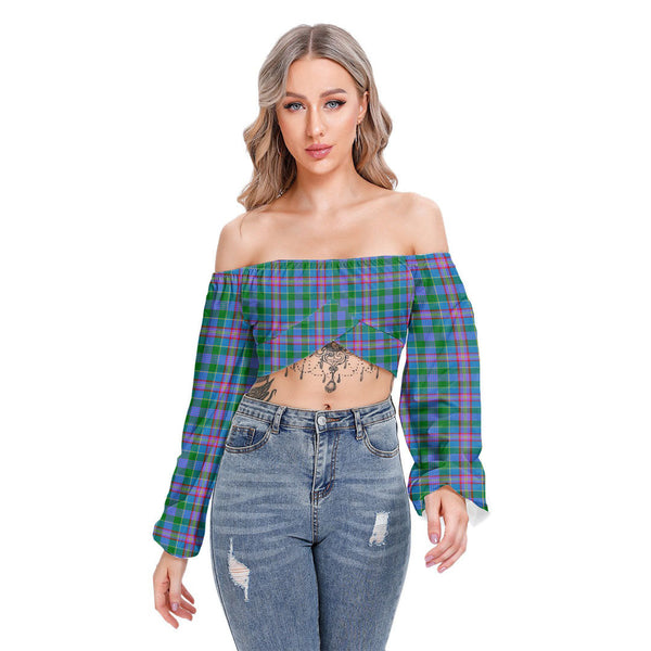 Pitcairn Hunting Tartan Plaid Cropped Tube Top Long Sleeve