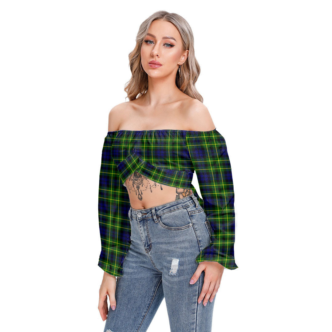 Campbell of Breadalbane Modern Tartan Plaid Cropped Tube Top Long Sleeve