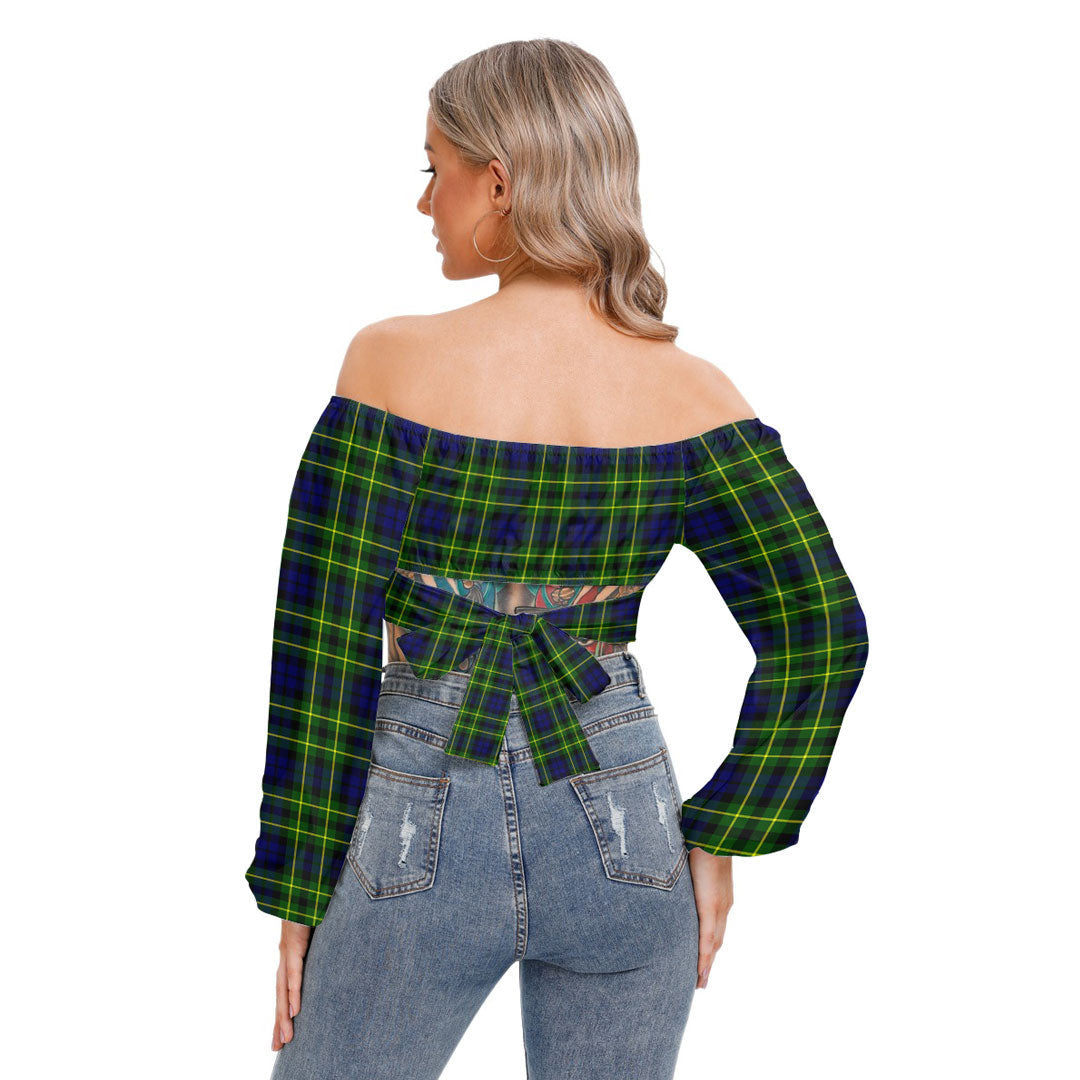 Campbell of Breadalbane Modern Tartan Plaid Cropped Tube Top Long Sleeve