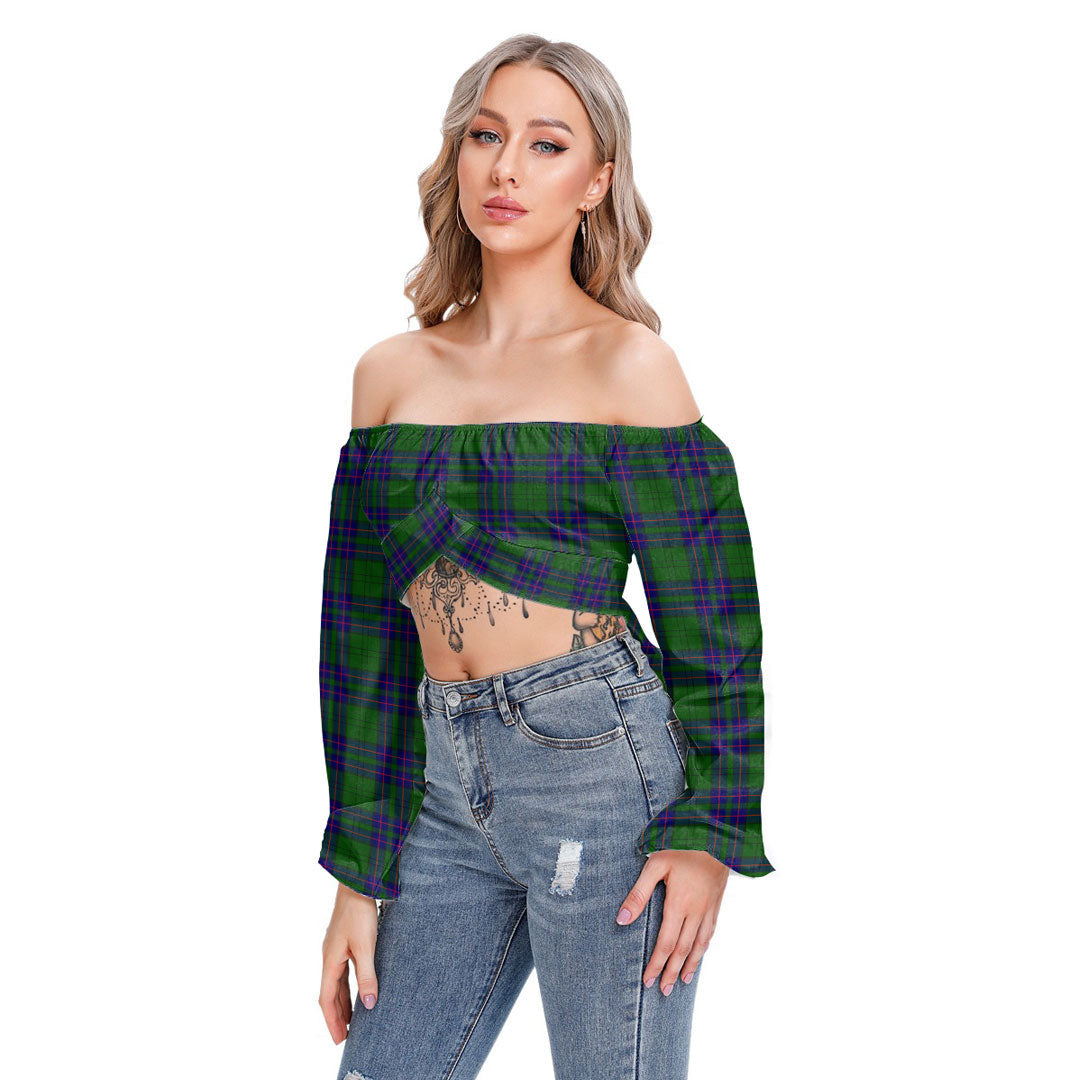 Lockhart Modern Tartan Plaid Cropped Tube Top Long Sleeve