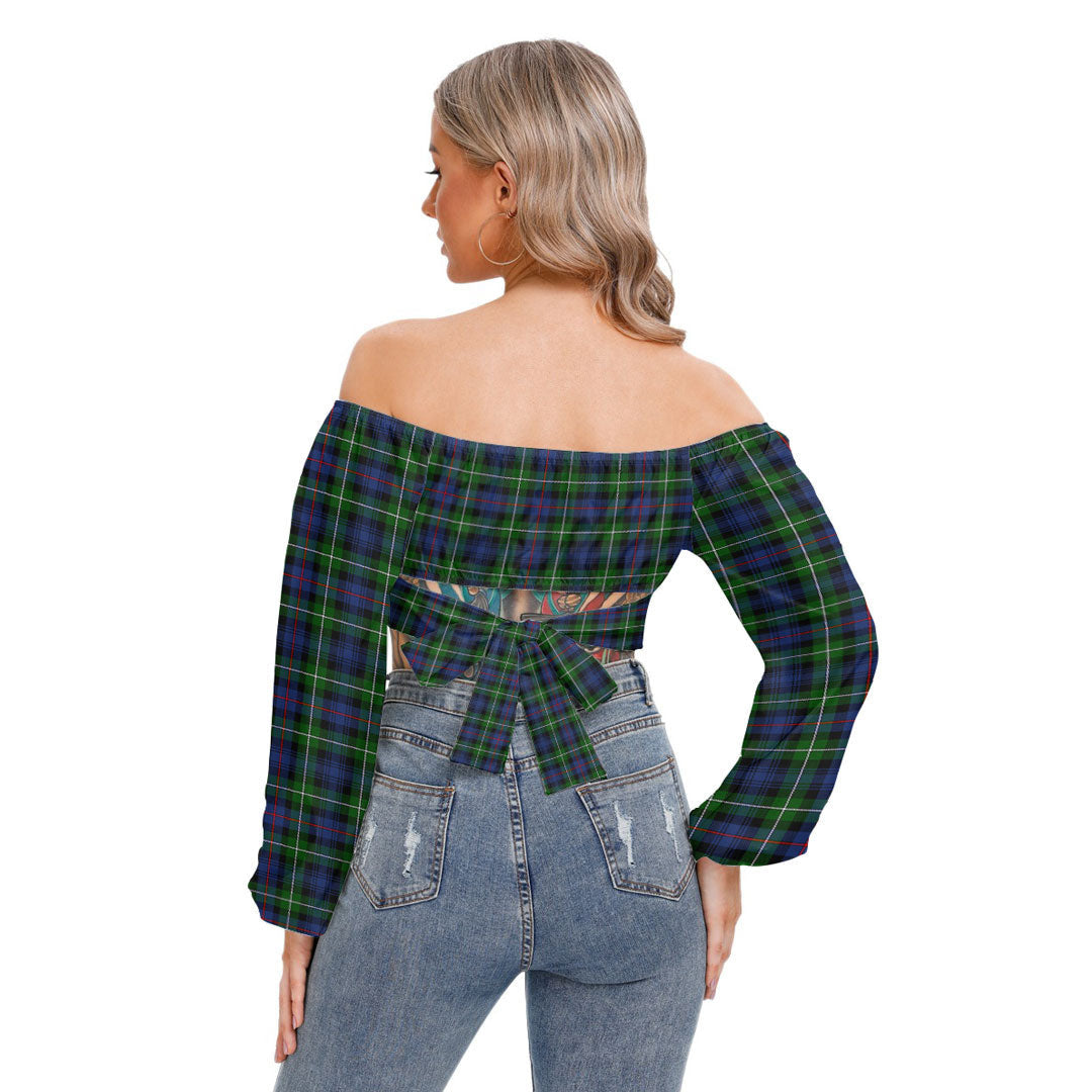 MacKenzie Modern Tartan Plaid Cropped Tube Top Long Sleeve