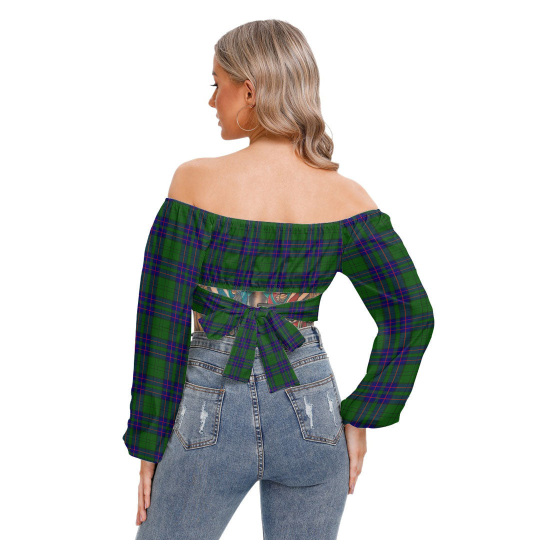 Lockhart Modern Tartan Plaid Cropped Tube Top Long Sleeve