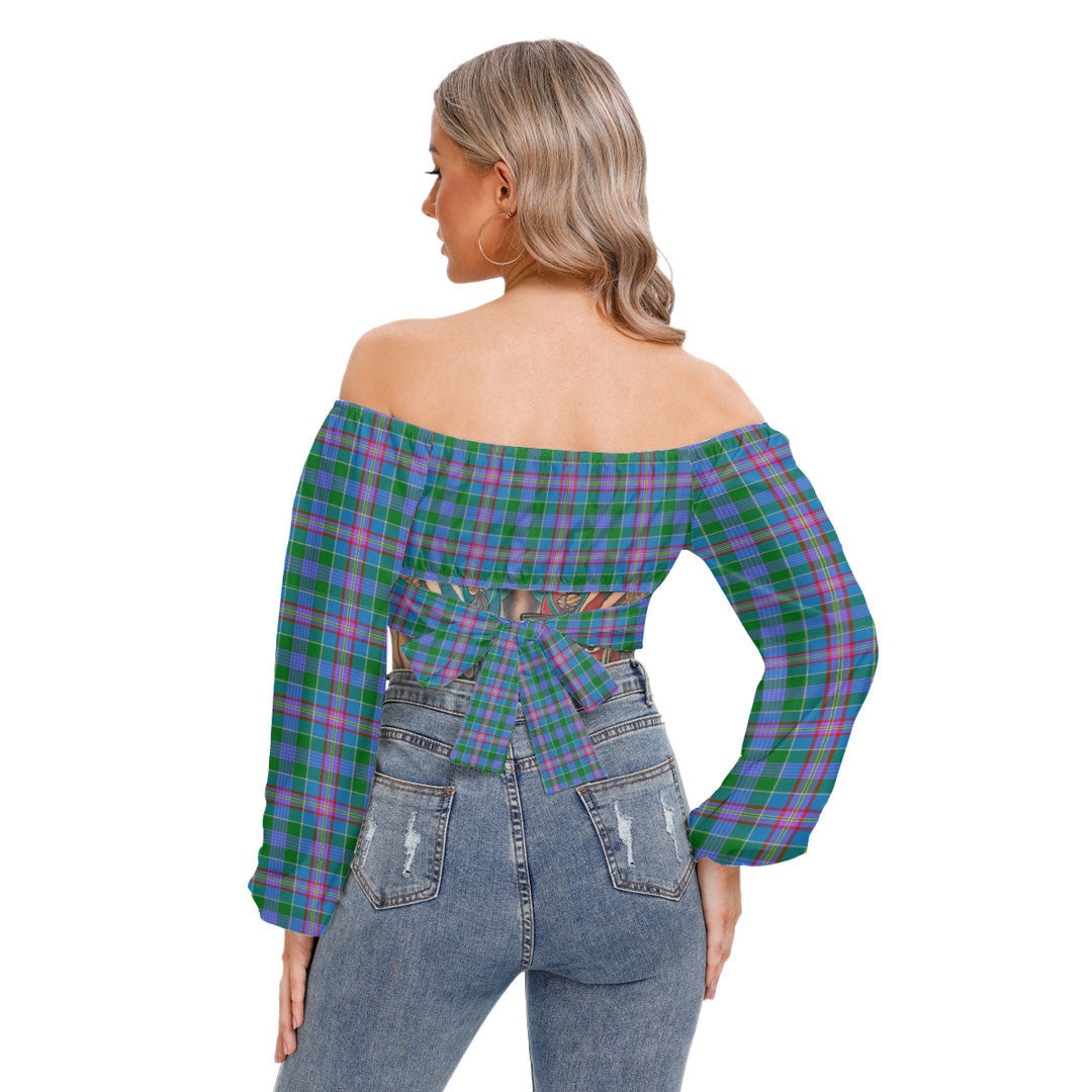 Pitcairn Hunting Tartan Plaid Cropped Tube Top Long Sleeve