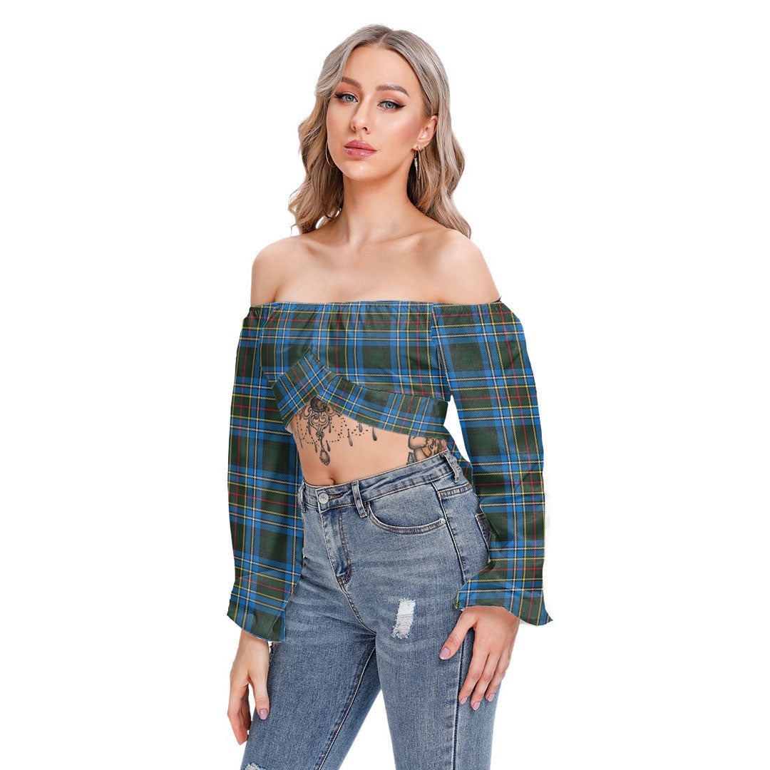 Cockburn Modern Tartan Plaid Cropped Tube Top Long Sleeve