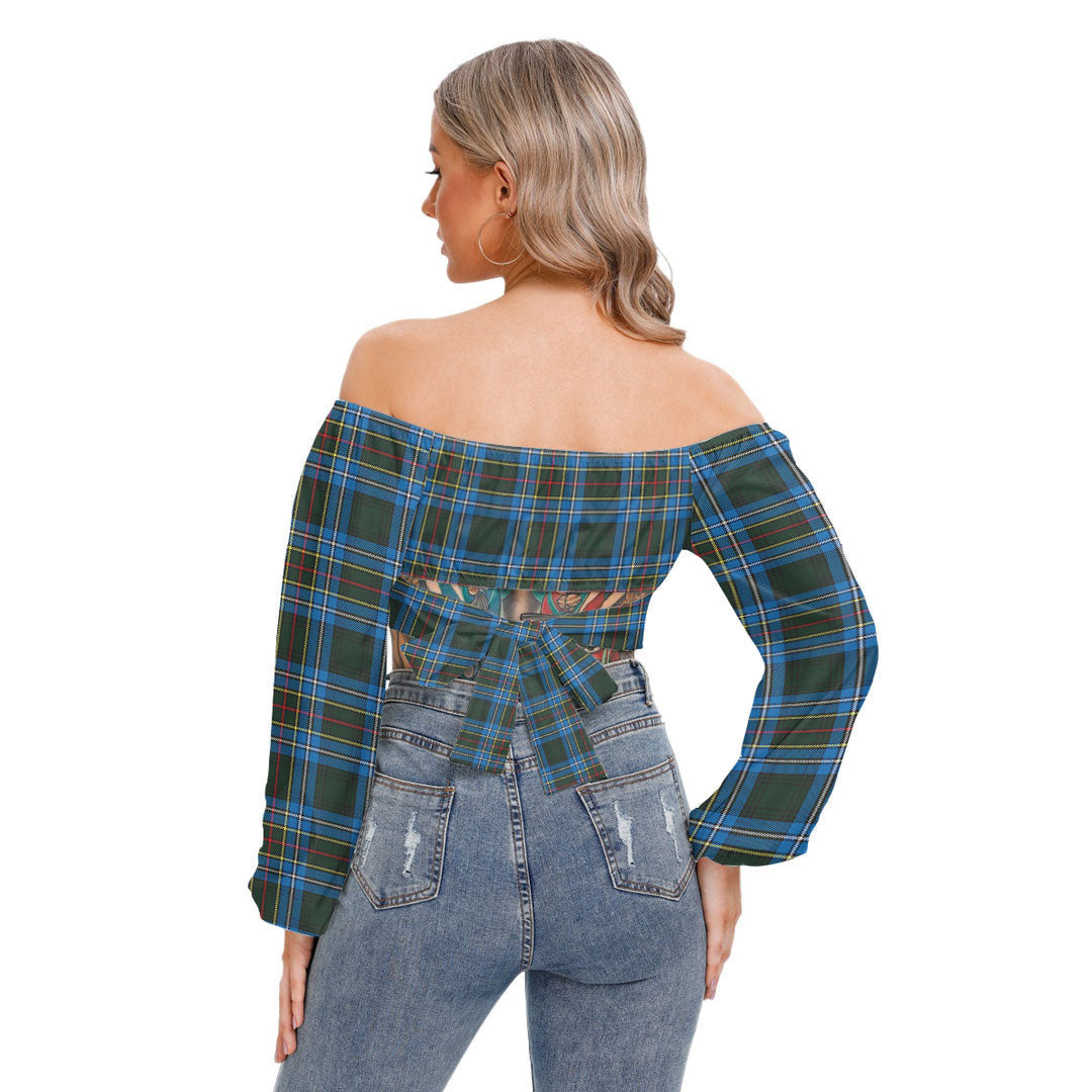 Cockburn Modern Tartan Plaid Cropped Tube Top Long Sleeve