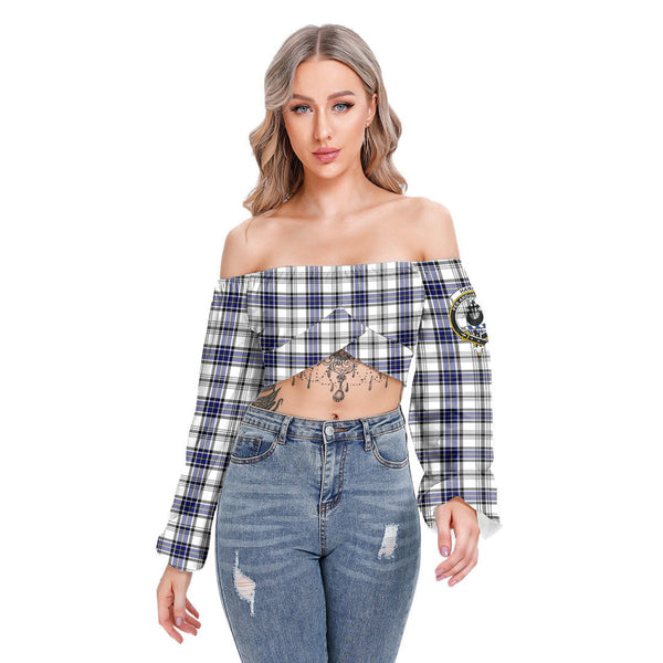 Hannay Modern Tartan Crest Cropped Tube Top Long Sleeve