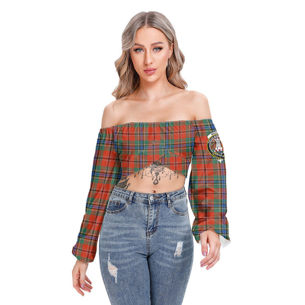 MacLean of Duart Ancient Tartan Crest Cropped Tube Top Long Sleeve