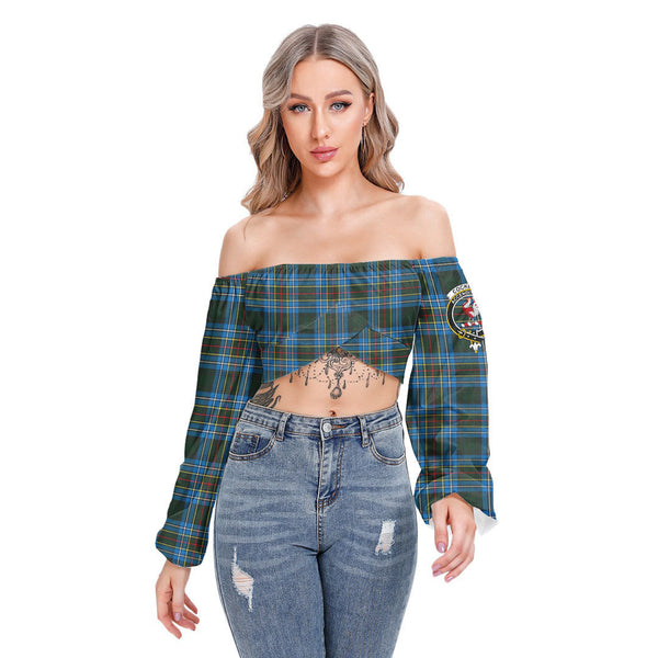 Cockburn Modern Tartan Crest Cropped Tube Top Long Sleeve