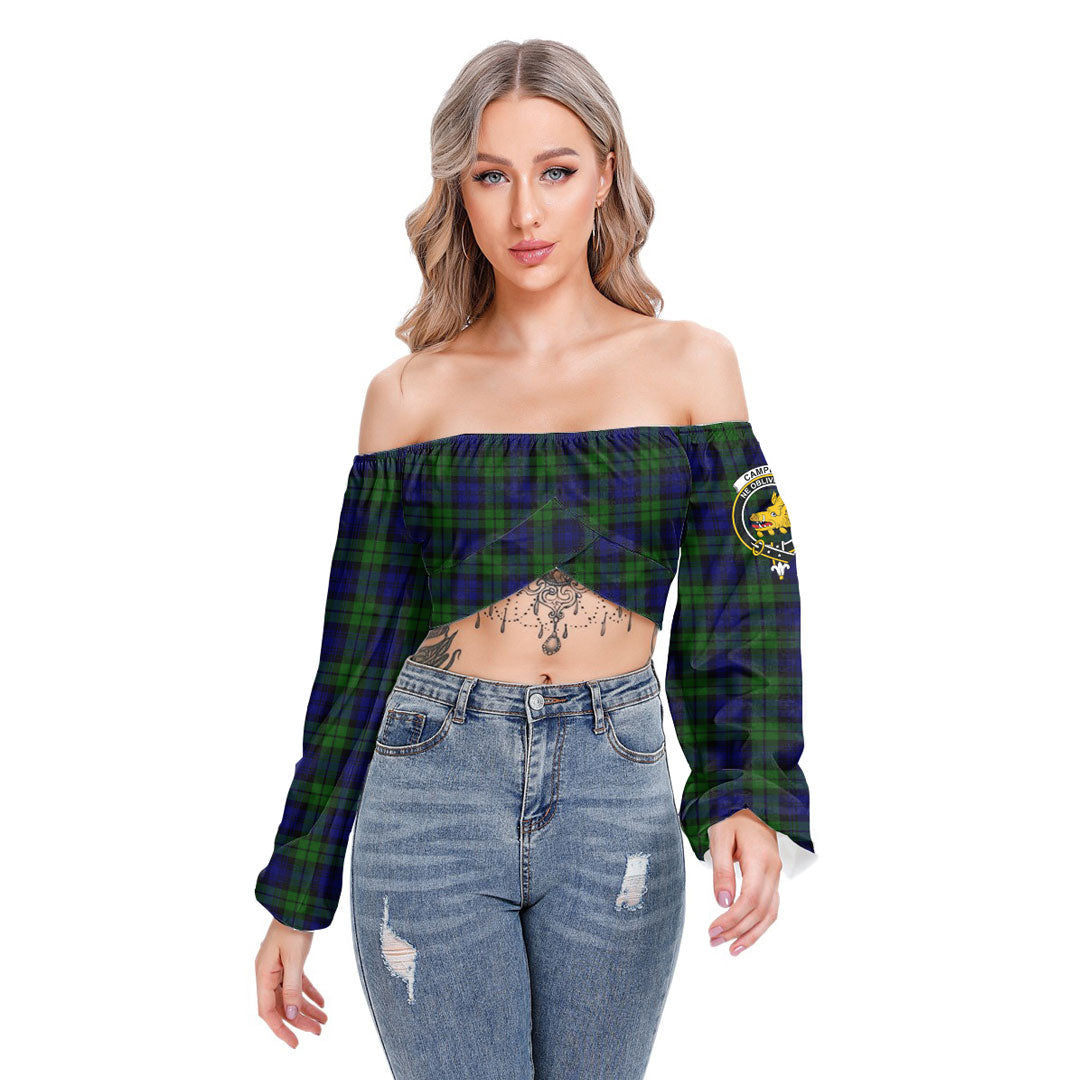 Campbell Modern Tartan Crest Cropped Tube Top Long Sleeve