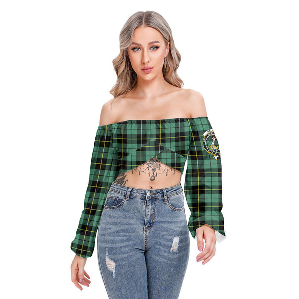 Wallace Hunting Ancient Tartan Crest Cropped Tube Top Long Sleeve